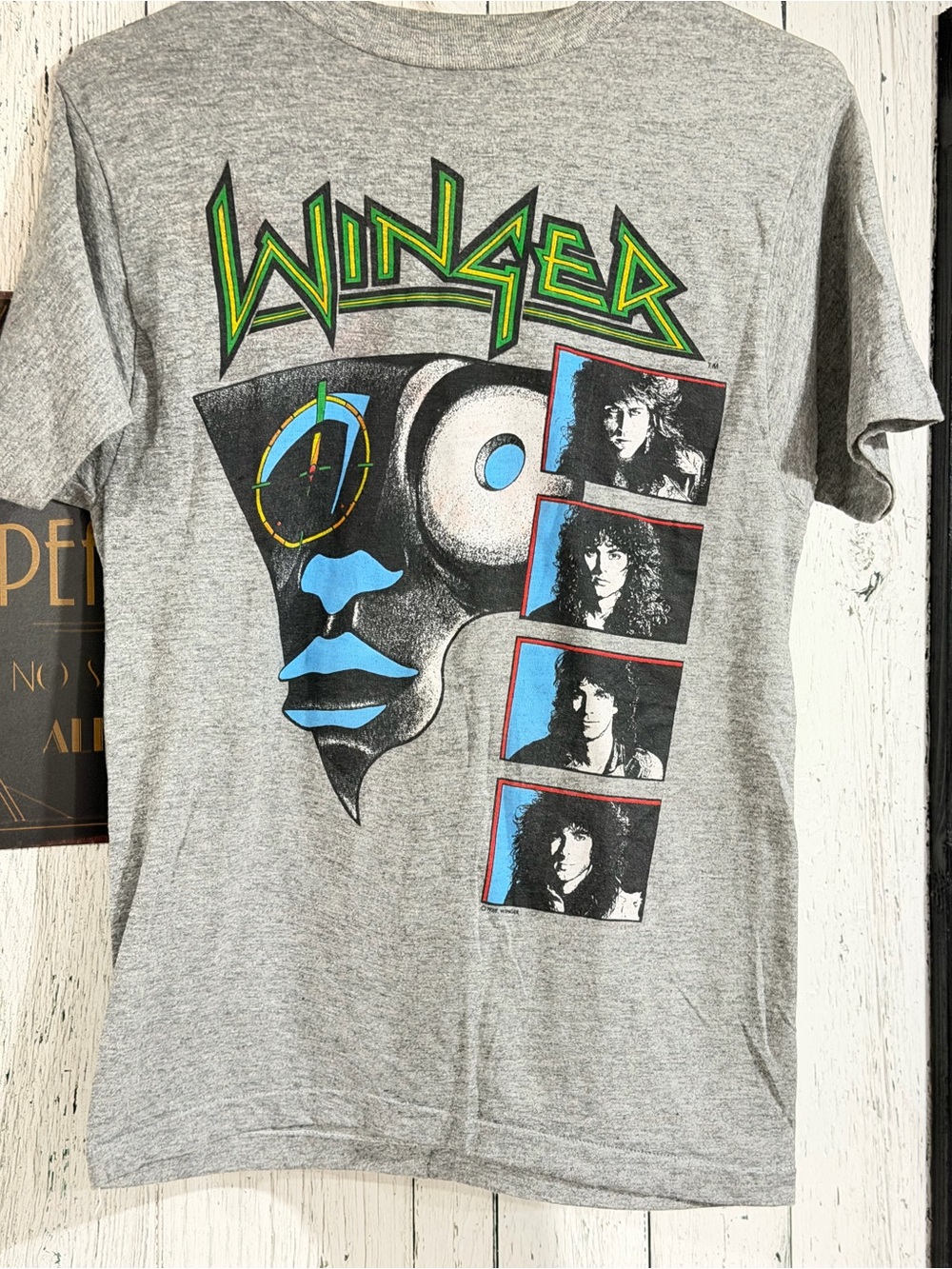 Vintage Winger 89-90 tour shirt.  Grey Graphic Band T-Shirt